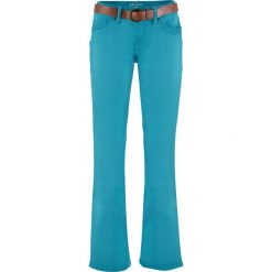 Dżinsy "authentik-stretch" z paskiem BOOTCUT bonprix szaro-niebieski. Szare jeansy damskie bonprix, z jeansu. Za 59,99 zł.