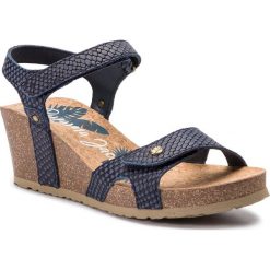 Sandały PANAMA JACK - Julia Snake B12 Napa Marino/Navy. Niebieskie klapki damskie marki Panama Jack, bez wzorów, ze skóry, bez obcasa, na obcasie. Za 429,00 zł.