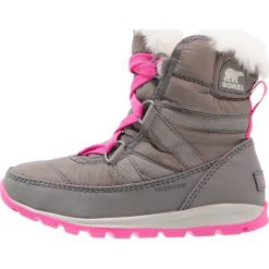 Buty zimowe damskie: Sorel WHITNEY SHORT LACE Botki sznurowane quarry/pink ice