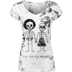 Outer Vision Skeleton Lovers Koszulka damska biały. Białe bluzki na imprezę marki Outer Vision, l, z nadrukiem. Za 79,90 zł.