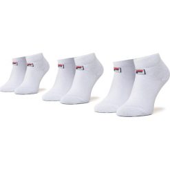 Zestaw 3 par wysokich skarpet unisex FILA - Barcode F1356D White 300. Białe skarpetki damskie Fila, bez wzorów, z elastanu. Za 35,99 zł.