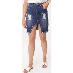 Niebieska Spódnica Verdant. Niebieskie spódniczki damskie Born2be, z aplikacjami, glamour, mini. Za 69,99 zł.