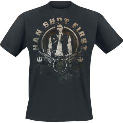 Star Wars Episode 4 - Eine Neue Hoffnung - Han Shot First T-Shirt czarny. Czarne t-shirty męskie z nadrukiem Star Wars, m, z okrągłym kołnierzem. Za 74,90 zł.