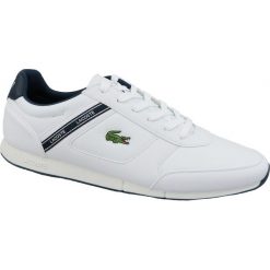 Białe Buty Lacoste Menerva Sport 119 2 M 737CMA0064042. Białe buty sportowe męskie Lacoste, ze skóry, bez zapięcia. W wyprzedaży za 409,00 zł.