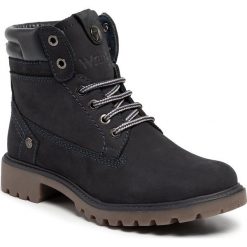 Trapery WRANGLER - Creek WL92500A Navy 016. Niebieskie trapery damskie Wrangler, ze skóry, klasyczne, bez obcasa, bez zapięcia. W wyprzedaży za 279,00 zł.