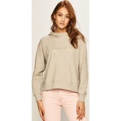 Desigual - Bluza. Czarne bluzy damskie Desigual, s, z nadrukiem, z bawełny, bez rękawów, z kapturem. W wyprzedaży za 239,90 zł.