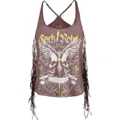 Rock Rebel by EMP Headless Cross Top damski czerwony. Czerwone topy damskie marki Rock Rebel by EMP, l, z nadrukiem, z okrągłym kołnierzem. Za 42,90 zł.