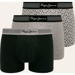Pepe Jeans - Bokserki Jaylen (3-pack). Szare bokserki męskie Pepe Jeans, z nadrukiem, z elastanu. W wyprzedaży za 99,90 zł.