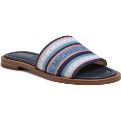 Klapki MICHAEL MICHAEL KORS - Valerie Slide 40S0VAFP1D Chambray. Niebieskie klapki damskie MICHAEL Michael Kors, bez wzorów, ze skóry, bez obcasa, na obcasie. Za 549,00 zł.