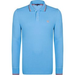 Koszulka polo w kolorze błękitnym. Niebieskie koszulki męskie Giorgio di Mare, s, w paski, z bawełny, polo, bez rękawów. W wyprzedaży za 98,95 zł.