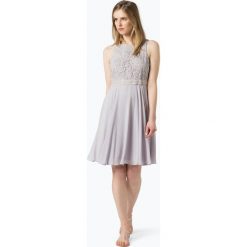Marie Lund - Damska sukienka wieczorowa, niebieski. Niebieskie sukienki damskie Marie Lund, w koronkowe wzory, z szyfonu, eleganckie, bez kołnierzyka, bez rękawów. Za 449,95 zł.