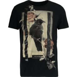 T-shirty męskie z nadrukiem: Religion LONE CROW TEE Tshirt z nadrukiem black