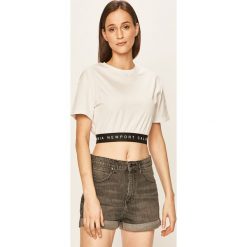 Tally Weijl - T-shirt. Białe t-shirty damskie TALLY WEIJL, s, z aplikacjami, z elastanu, casualowe, z okrągłym kołnierzem. Za 49,90 zł.