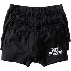 Bokserki (3 pary) bonprix czarno-srebrnoszary. Czarne bokserki męskie bonprix, z nadrukiem. Za 44,97 zł.