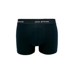 Bokserki Basic JFB111-Black. Czarne bokserki męskie John Frank, z nadrukiem, z gumy. Za 41,90 zł.