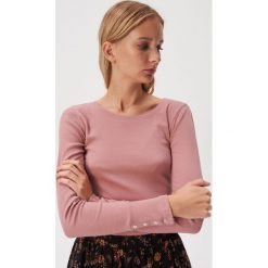 Bluzka z napami na rękawach - Różowy. Różowe bluzki damskie Sinsay, s, bez wzorów, bez kołnierzyka, bez rękawów. Za 24,99 zł.