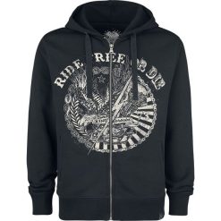 Bejsbolówki męskie: King Kerosin Ride Free Bluza z kapturem rozpinana czarny