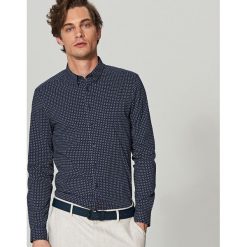 Koszule męskie: Koszula we wzory super slim fit – Granatowy