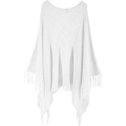 Poncho plażowe bonprix srebrny. Szare żakiety damskie bonprix, bez wzorów, z dzianiny. Za 89,99 zł.