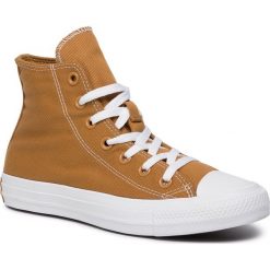 Trampki CONVERSE - Cats Hi 165093C Wheat/Turbo Green/White. Pomarańczowe półbuty damskie Converse, bez wzorów, z gumy, bez zapięcia. W wyprzedaży za 189,00 zł.