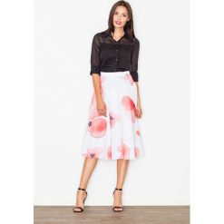 Spódnica Midi Rozkloszowana w Kolorowe Kwiaty w Odcieniach Różu. Różowe spódniczki damskie Molly.pl, na co dzień, s, w kwiaty, eleganckie, długie, midi, rozkloszowane. Za 119,90 zł.