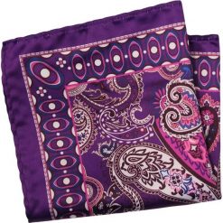 Fioletowo-Różowa Elegancka Męska Poszetka -ALTIES- 24x24 cm, Wzór Paisley POSZALTTANIA0426. Różowe poszetki męskie Alties, paisley, z materiału, eleganckie. Za 16,90 zł.