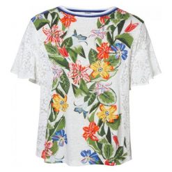 Desigual Koszulka Damska Ts Silvana M Biały. Białe koszulki damskie marki Desigual, m, bez wzorów, z materiału, bez kołnierzyka, bez rękawów. Za 249,00 zł.