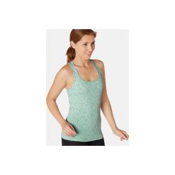Top Gym & Pilates 500 damski. Różowe topy damskie DOMYOS, m, bez wzorów, z elastanu, bez rękawów, na jogę i pilates. Za 19,99 zł.