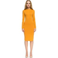 ELISE Sukienka ołówkowa z długimi rękawami - miodowa. Pomarańczowe sukienki damskie Stylove, s, bez wzorów, z bawełny, eleganckie, bez kołnierzyka, z długim rękawem, długie, ołówkowe. W wyprzedaży za 79,50 zł.