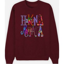 Bluza "Hakuna Matata" w kolorze czerwonym. Czerwone bluzy damskie Wooop, l, z nadrukiem. W wyprzedaży za 89,95 zł.