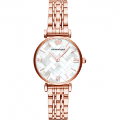 Zegarki damskie: Zegarek EMPORIO ARMANI – Gianni T-Bar AR11110 Rose Gold/Rose Gold