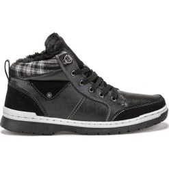 Trampki męskie: BUTY MĘSKIE TRAMPKI WYSOKIE T175 – CZARNE