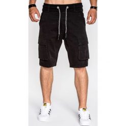 KRÓTKIE SPODENKI MĘSKIE BOJÓWKI P527 - CZARNE. Czarne spodenki i szorty męskie marki Ombre Clothing, z bawełny. Za 59,00 zł.