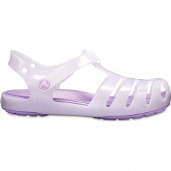 Sandały "Isabella" w kolorze fioletowym. Fioletowe sandały dziewczęce marki Crocs, z paskami. W wyprzedaży za 68,95 zł.