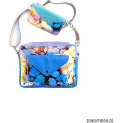Torebki klasyczne damskie: Torebka Double Bag- ledowe kwiaty z chabrem