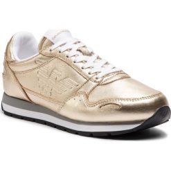Sneakersy EMPORIO ARMANI - X3X058 XF278 00558 Polaris. Żółte półbuty damskie Emporio Armani, ze skóry. W wyprzedaży za 669,00 zł.