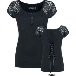 Gothicana by EMP Eternally Yours Koszulka damska czarny. Czarne koszulki damskie marki Gothicana by EMP, na imprezę, xl, w koronkowe wzory, z koronki, z dekoltem na plecach. Za 62,90 zł.