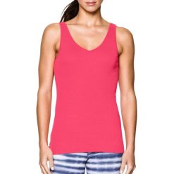 Topy sportowe damskie: Under Armour Koszulka damska Double Threat Tank Under Armour Pink Shock r. M (1253915683)