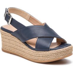 Espadryle UNISA - Kensa Sty Ocean. Niebieskie espadryle damskie Unisa, bez wzorów, ze skóry, bez obcasa, na obcasie. W wyprzedaży za 289,00 zł.
