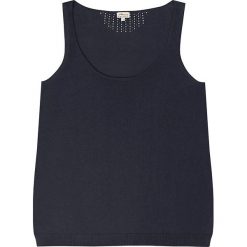 Top "Desir" w kolorze granatowym. Niebieskie bluzki damskie Ateliers de la maille Paris, bez wzorów, z jedwabiu, z okrągłym kołnierzem. W wyprzedaży za 171,95 zł.