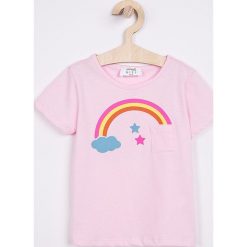 Trendyol - Top dziecięcy 98-128 cm. Szare bluzki dziewczęce marki Trendyol, z nadrukiem, z bawełny, z okrągłym kołnierzem. W wyprzedaży za 29,90 zł.