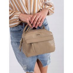 Torebka damska skórzany kuferek Rovicky beżowa - Beż. Brązowe kuferki damskie ROVICKY, bez wzorów, ze skóry, eleganckie, bez dodatków. Za 179,99 zł.