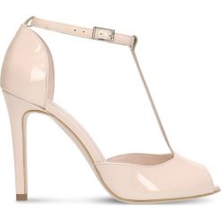Sandały GINA. Różowe sandały damskie Gino Rossi, w paski, ze skóry, eleganckie, bez obcasa, na obcasie, z paskami. Za 249,90 zł.