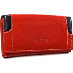 Piękny portfel damski marki cavaldi® dwukolorowy. Czerwone portfele damskie 4U Cavaldi, bez wzorów, ze skóry. Za 59,00 zł.