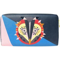 Portfele damskie: Portfel „Dakota Owl” w kolorze niebieskim ze wzorem – 20 x 5 x 12,5 cm