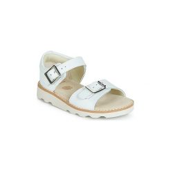 Sandały Dziecko Clarks Crown Bloom T. Białe sandały dziewczęce Clarks, bez zapięcia. Za 219,00 zł.