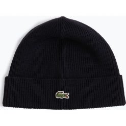 Lacoste - Czapka męska, niebieski. Niebieskie czapki męskie Lacoste, z aplikacjami, prążkowane. Za 179,95 zł.