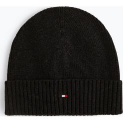 Tommy Hilfiger - Czapka męska z dodatkiem kaszmiru, czarny. Czarne czapki męskie TOMMY HILFIGER, z kaszmiru, klasyczne. Za 129,95 zł.