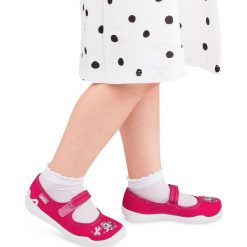 Tenisówki dziecięce Befado 114X299 Różowe. Różowe trampki dziewczęce Befado, bez wzorów, z tkaniny, na rzepy. Za 45,00 zł.