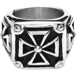 EtNox Hard and Heavy Heavy Iron Cross Pierścień standard. Czarne sygnety męskie marki etNox Hard and Heavy, ze stali. Za 62,90 zł.